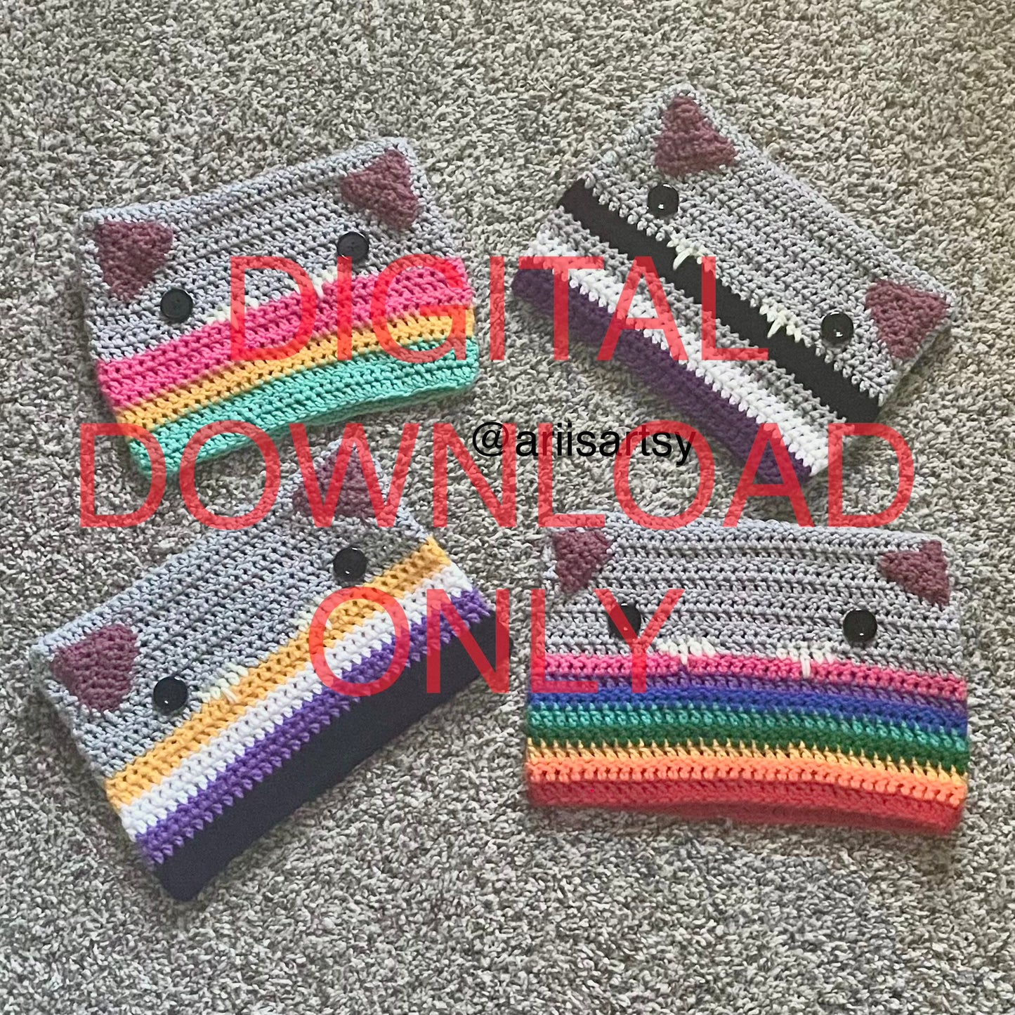 Puking Pride Cat Beanie DIGITAL Crochet Pattern ONLY